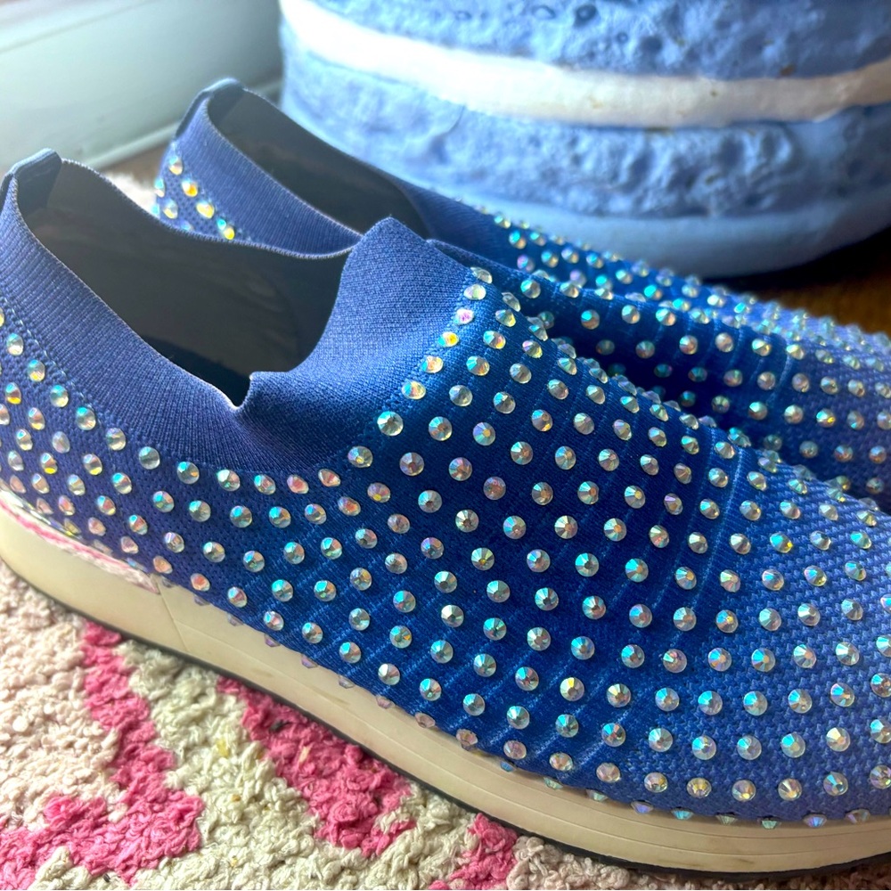 Blue Studded Slip-On Shoes
